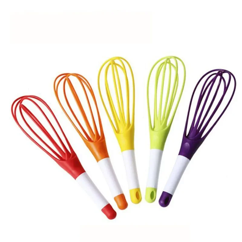 New Creative Egg Beaters Rotary Whisk Dual Purpose Plastic Folding Storage Mixer Multifunctional Hand Mixer Kitchen Accessories