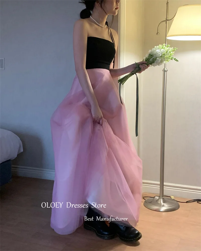 OLOEY-Robe de Soirée en Tulle Rose, Ligne A Simple, Corset au Dos Personnalisé, Photo de Mariage Coréen, BEmbed o Garden