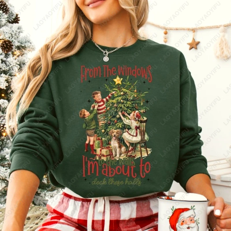 Das janelas para as paredes, estou sobre a baraja esses salões, moletom engraçado, camisa de natal, presente, deck de natal, pulôveres dos salões