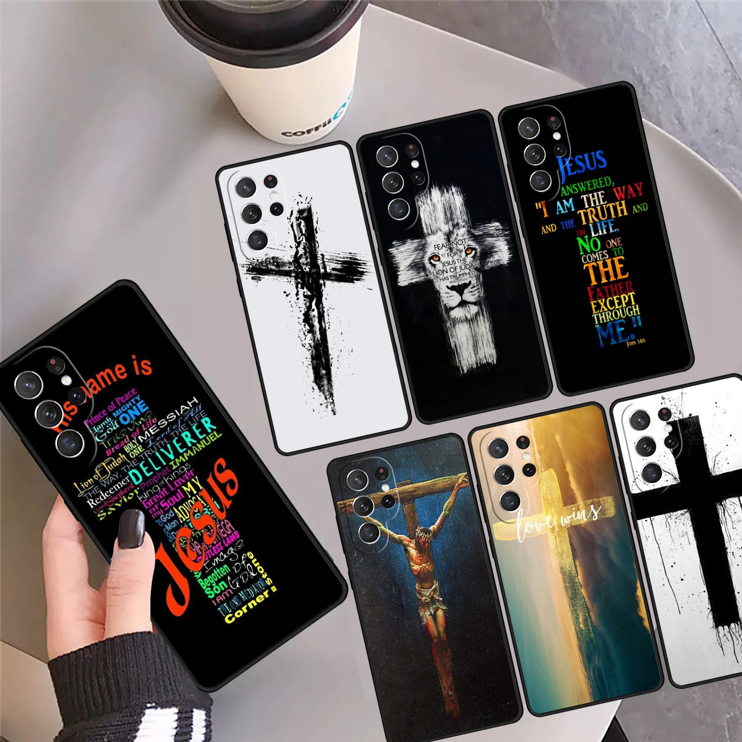 

Чехол для телефона Christian Jesus The Cross для Samsung Galaxy S24 S25 Ultra S23 S22 Plus S21 FE S20 Note 10 20 Pro