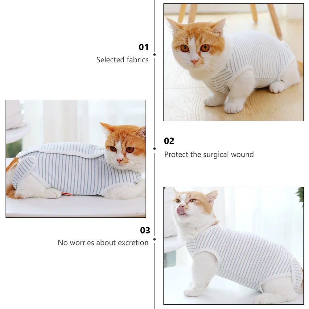 

Cat Post-Operative Protector Anti-Lick Anti-Bite Recovery Suit For Wound Protection Abdominal Injury Healing Pet Cat