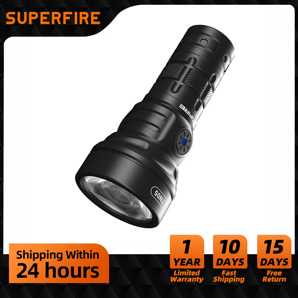 SUPERFIRE New TN05 Mini Flashlight USB Rechargeable EDC Tactical Lantern 18350 Battery High Power LED Torch with Magnet Hand Lam