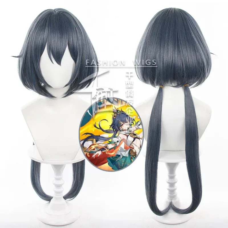 

Парик для косплея Yunli Honkai Star Rail 80 см, темно-синие длинные волосы Huaiyan Xianzhou Zhuming, вечеринка на Хэллоуин для женщин и девочек, реквизит