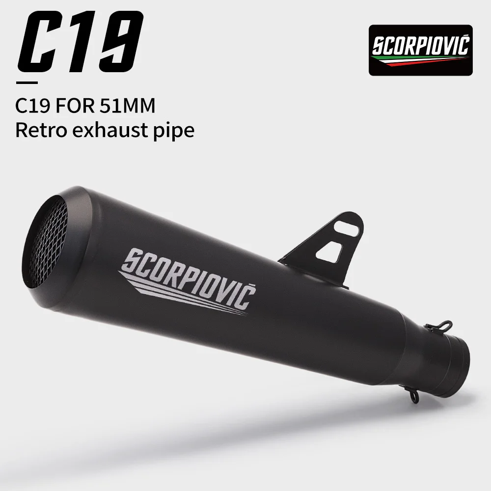 51 مللي متر العالمي ل R6 R7 R1 Tmax155 XMAX GSX250 Pcx125 Cmx300 Cmx500 المتمردين 300 دراجة نارية خمار ماسورة العادم C19