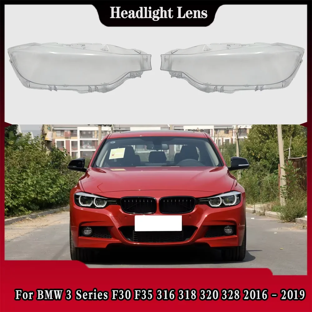 

For BMW 3 Series F30 F35 316 318 320 328 2016 2017 2018 2019 Car Front Headlight Cover Lampshade Lampcover Caps Headlamp Shell