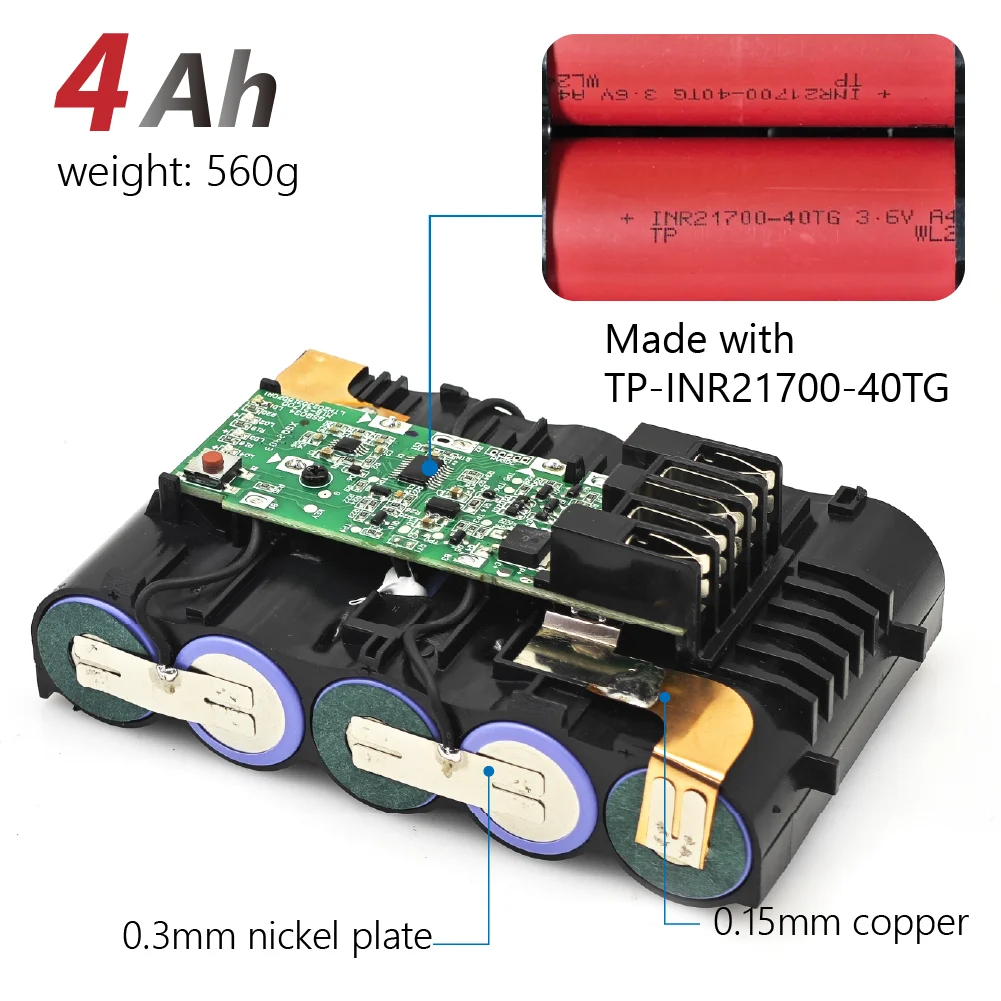 TPCELL 4Ah/5Ah For Milwaukee M18 Batteries 21700 High Output Rechargeable Lithium ION 18V Battery