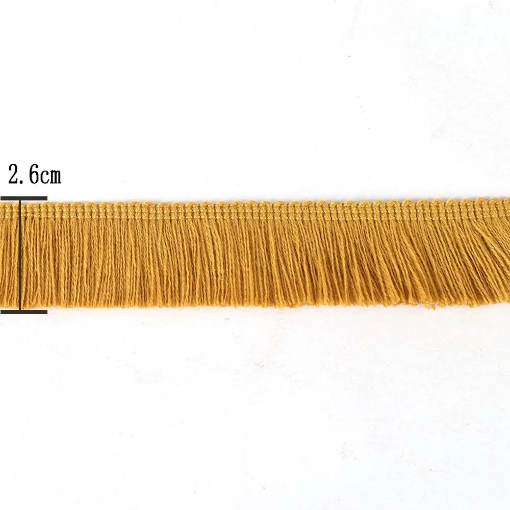 6m/Bag 2.6cm Width Cotton Thread With Lace For Clothing Accessories Tassel Fringe Trim Brush Fringe Sofa Pillow Curtain Decor