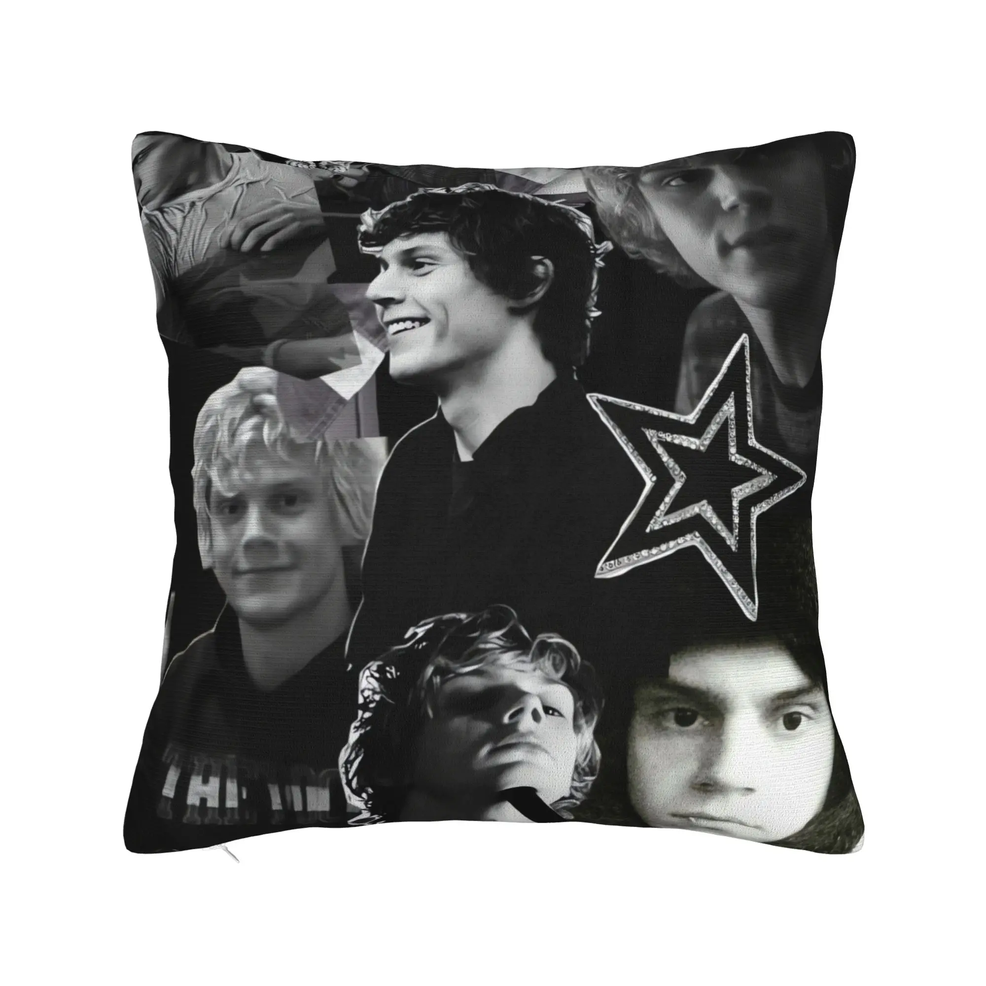 Vintage Evan Peters Black White Group Pillowcases  Retro Trendy Pillow Case For Sofa Home Decor Soft Pillow Cover
