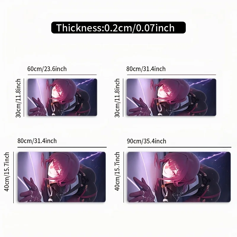 CIFBUY Anime Character Design XXL Gaming Mouse Pad PC Keyboard Desk Mat Non-Slip Rubber Base Stitched Edge Home Office Laptop
