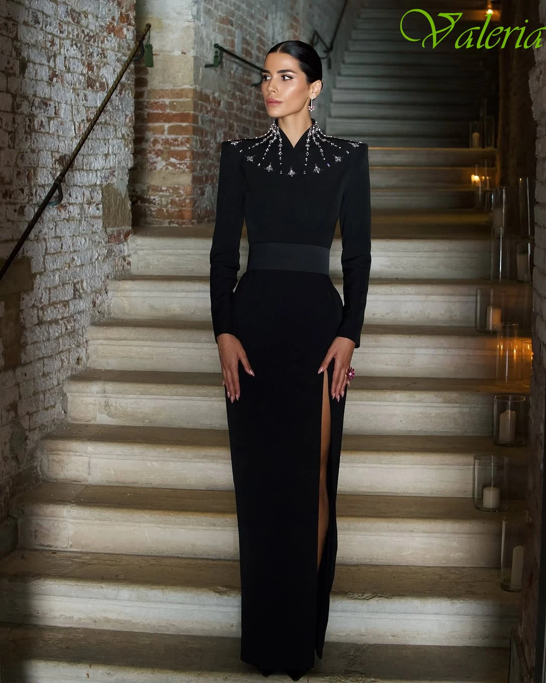 

Customized Straight Crew Neck Elegant Formal Evening Dress Fashion High Quality Bespoke Occasion Gowns Temperament Party Dress