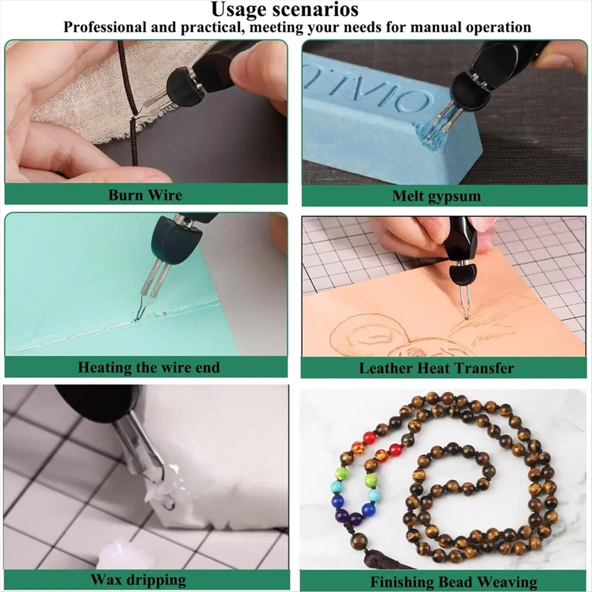 Thread Burner Kit with 1 Tip One-Touch Thread Zapper Tool for Finishing Bead Weaving, Sewing, Leather Work