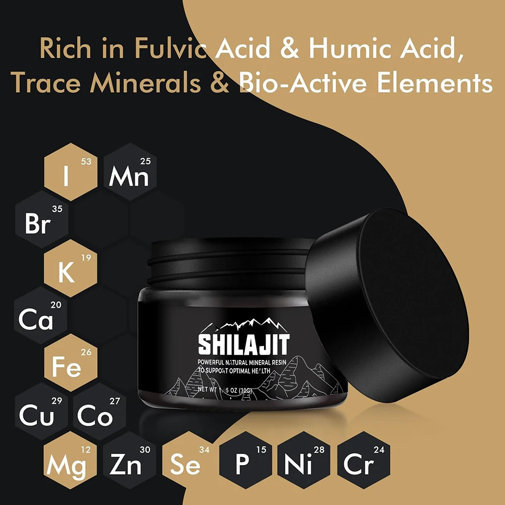 Original Siberian Pure Shilajit with Fulvic Acid & Trace Minerals & 85+ Humic Acid Supplement Gel for Energy & Immune System