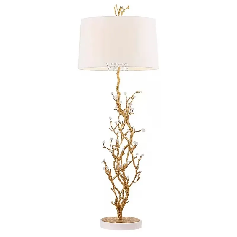 Crystal Decorative Floor Lamp Table Floor Lamp 4000 Series Unique Design Brass Luxury Branches Elegant Light Emitting