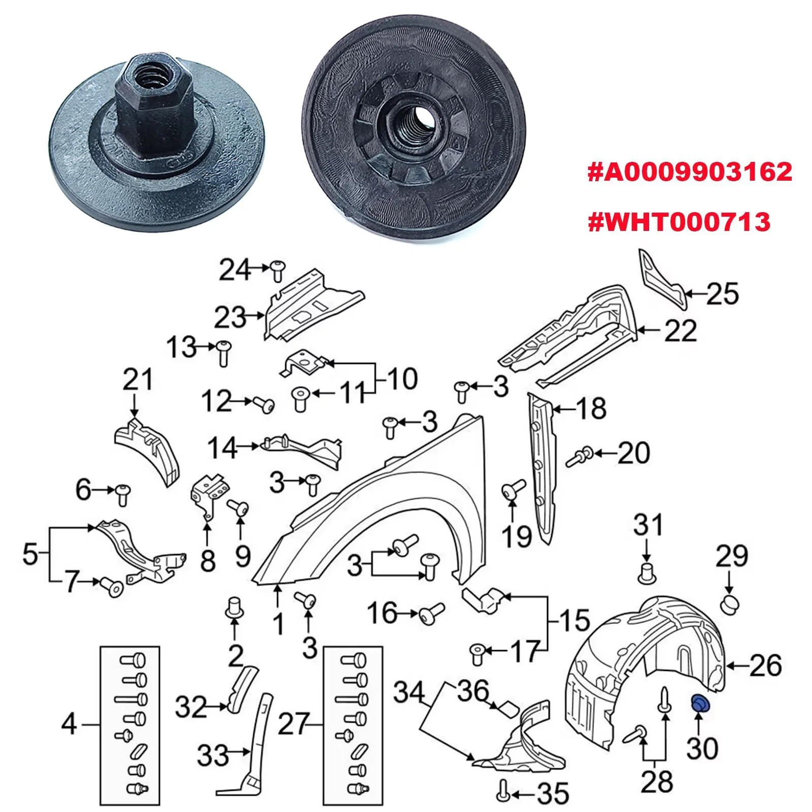 Underbody Trim Hexagon Collar Nut Fixing Clips Fender Liner Nut Cap Holder Heat Insulation Cushion Plastic Rivets For Audi VW