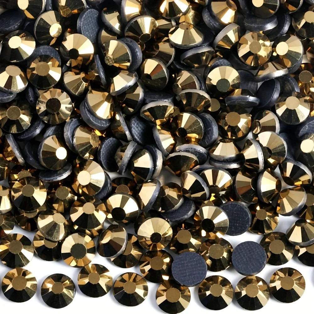 DMC Hotfix Rhinestones Mine Gold/Mine Silver/Black Diamond SS6-SS20 Flatback Glass Hotfix Rhinestone For Garment Shoes DIY