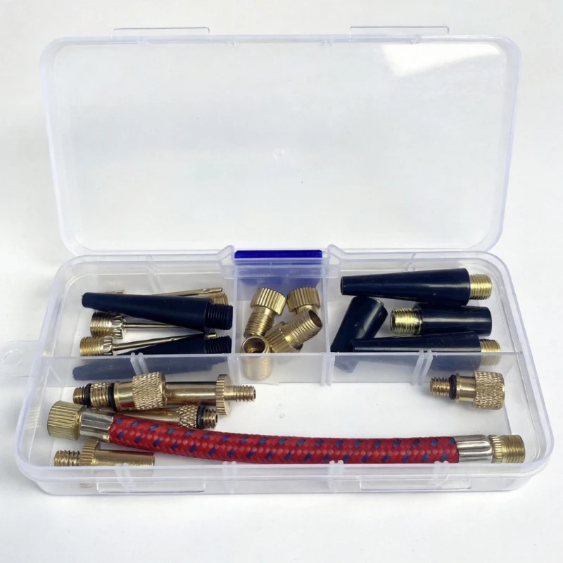 Bicycles Tire Valves Adapters Set with Hose and Case for Bike Inflation Use JOME