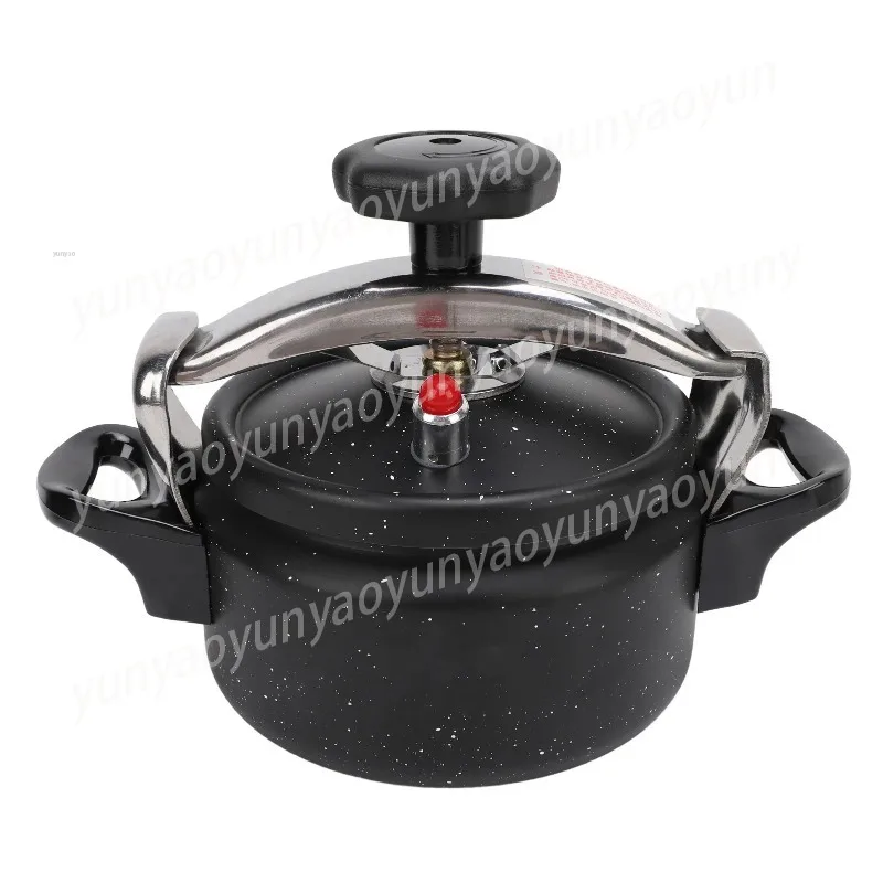 1.5/2/3L Black Pressure Canner, Aluminum Alloy Pressure Cooker,Compound Bottom,  Explosion Proof, Multi-Stove Compatible