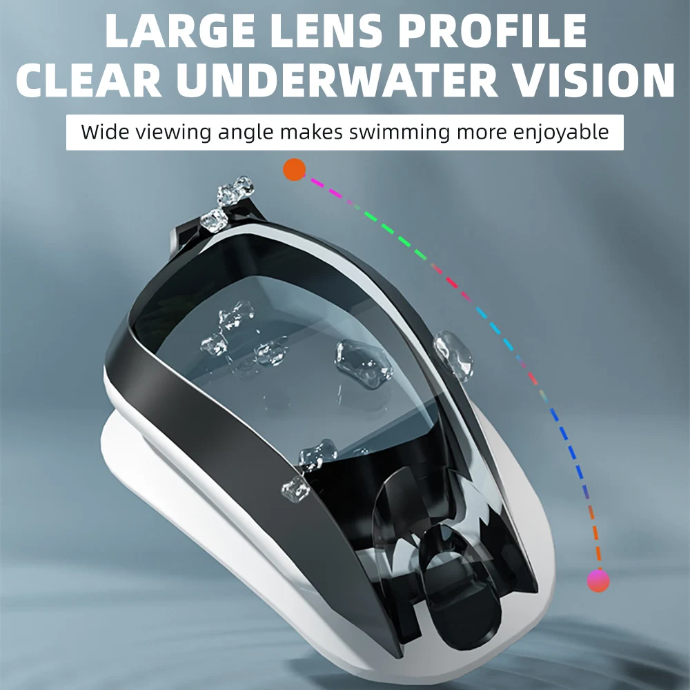 Professional Anti-Fog Swim Goggles with HD Wide-Angle Lens Adjustable Silicone Swim Glasses  Uv Protection Swimming Goggles