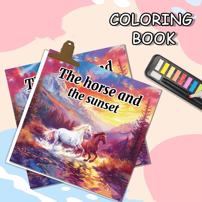 

Bview Art Magical World of Horses Coloring Book Graffiti Painting Drawing 20 Pages Hand Painted Soothing Stress For Adult