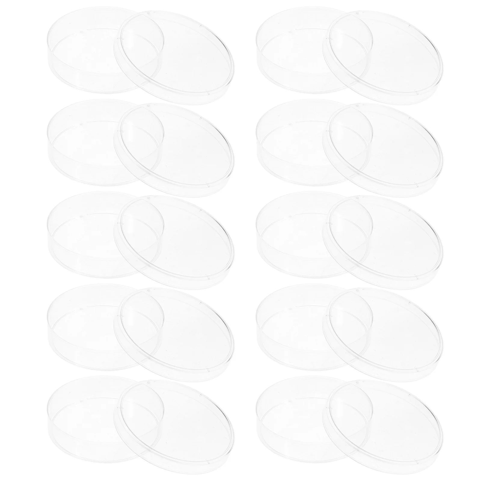 

10 Pcs 6cm Petri Dish Science Round Culture Dishes Nutrient Agar Plates Plastic Clear Laboratory