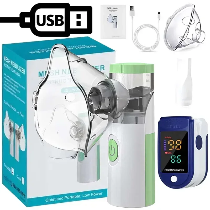 Nebulizador ultrassônico de grau médico, atomizador para bebês, crianças e adultos para tosse, asma, oxímetro, mini nebulizador, inalador portátil silencioso