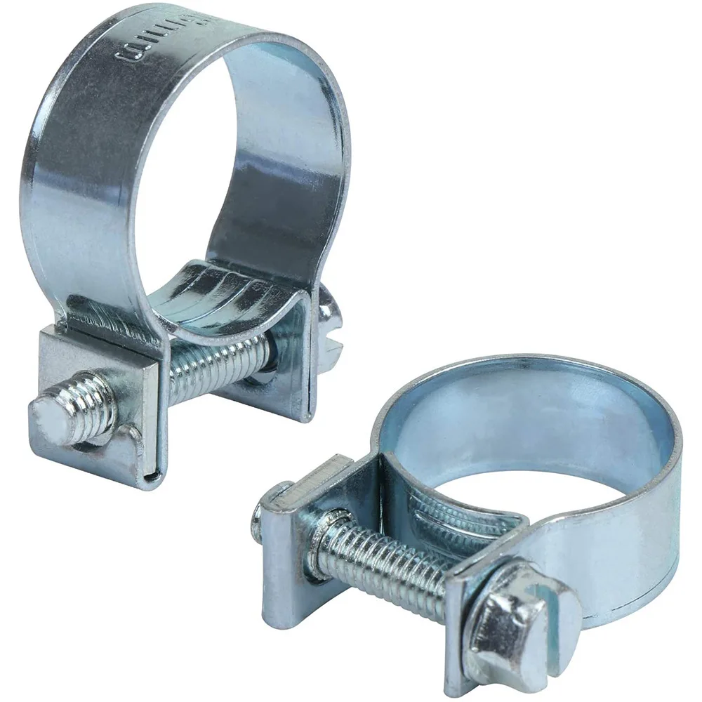 10pcs 6-34mm Zinc Plated Steel Mini Hose Clamps Car Fuel Line Hose Clamp Kits Auto Diesel Petrol Pipe Clips