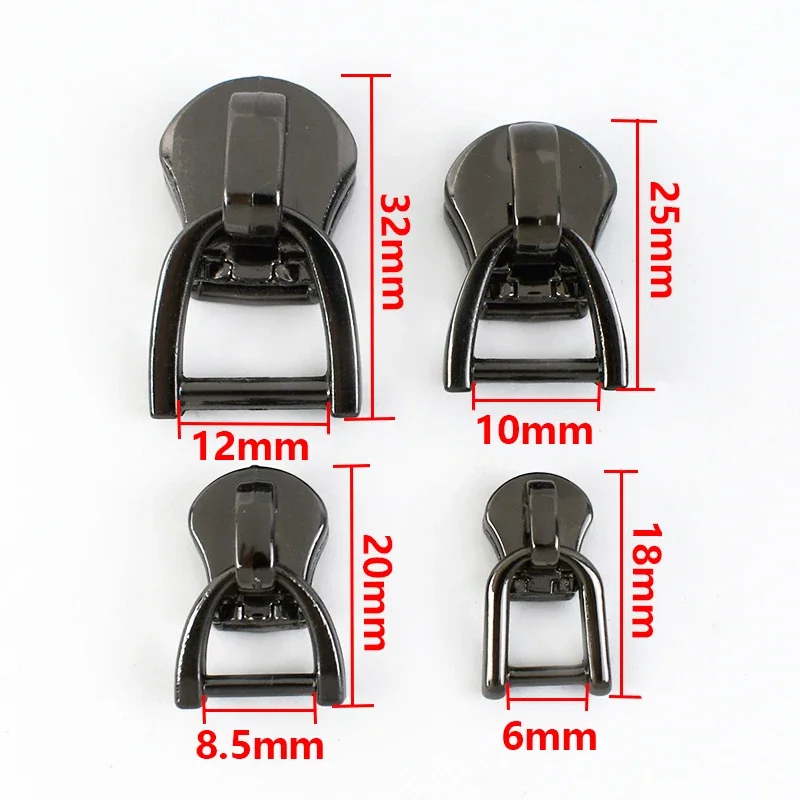 5/10 pz D Ring 3 #5 #8 #10 # cursori con cerniera per giacca in metallo cerniera borsa cerniere estrattore testa vestiti cerniere riparazione