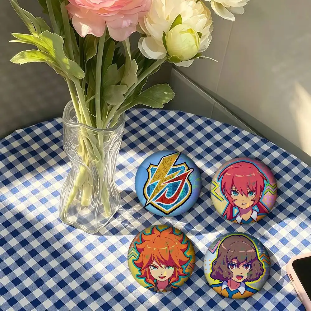 Anime Inazuma Eleven   Cartoon Brooches Anime Badge Round Handmade Brooch Lapel Pins Jewelry For Backpack Clothes Gifts