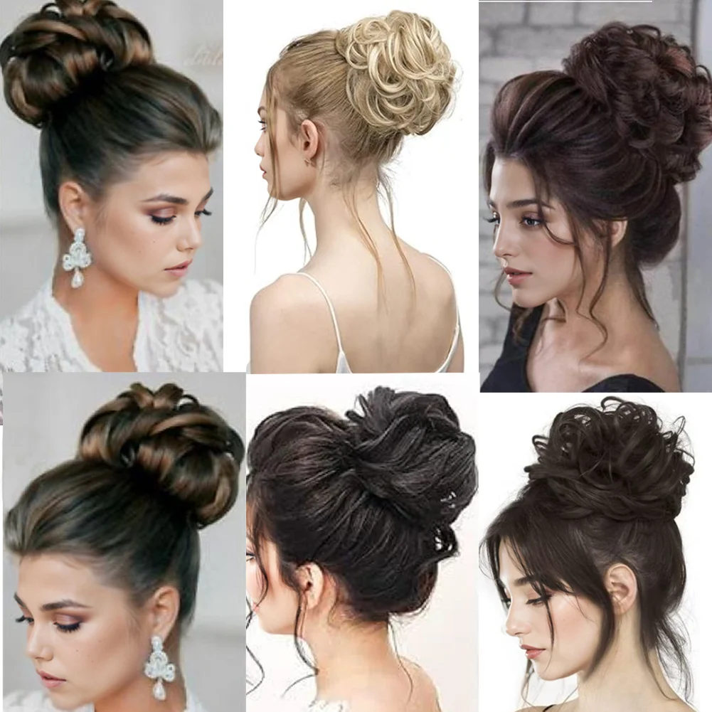 Niesforny kok doczepiany falowany kręcony gumka do włosów syntetyczny chignon doczepiany kucyk przedłużanie włosów gruby upięty kok dla kobiet