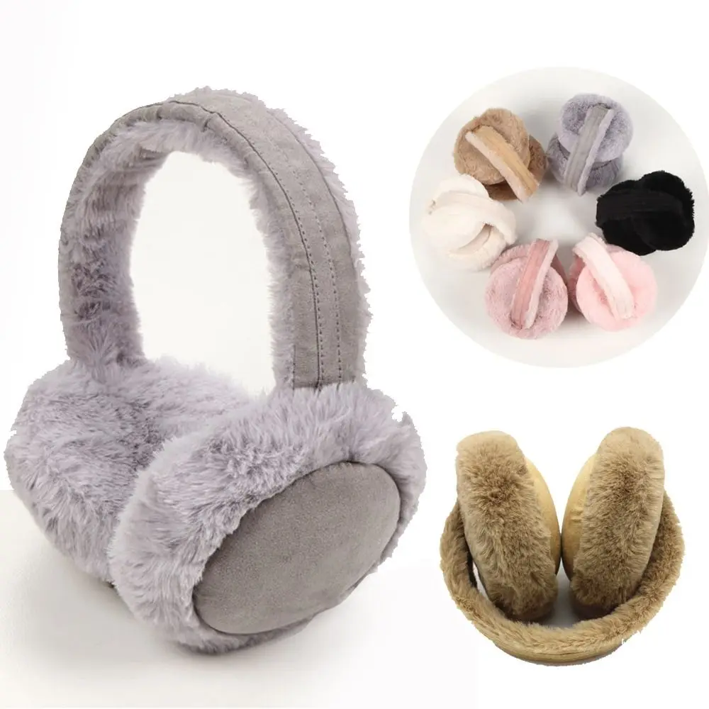 

Outdoor Women Men Cold Protection Winter Warm Foldable Earflaps Fluffy Ear-Muffs Soft Plush Earmuffs