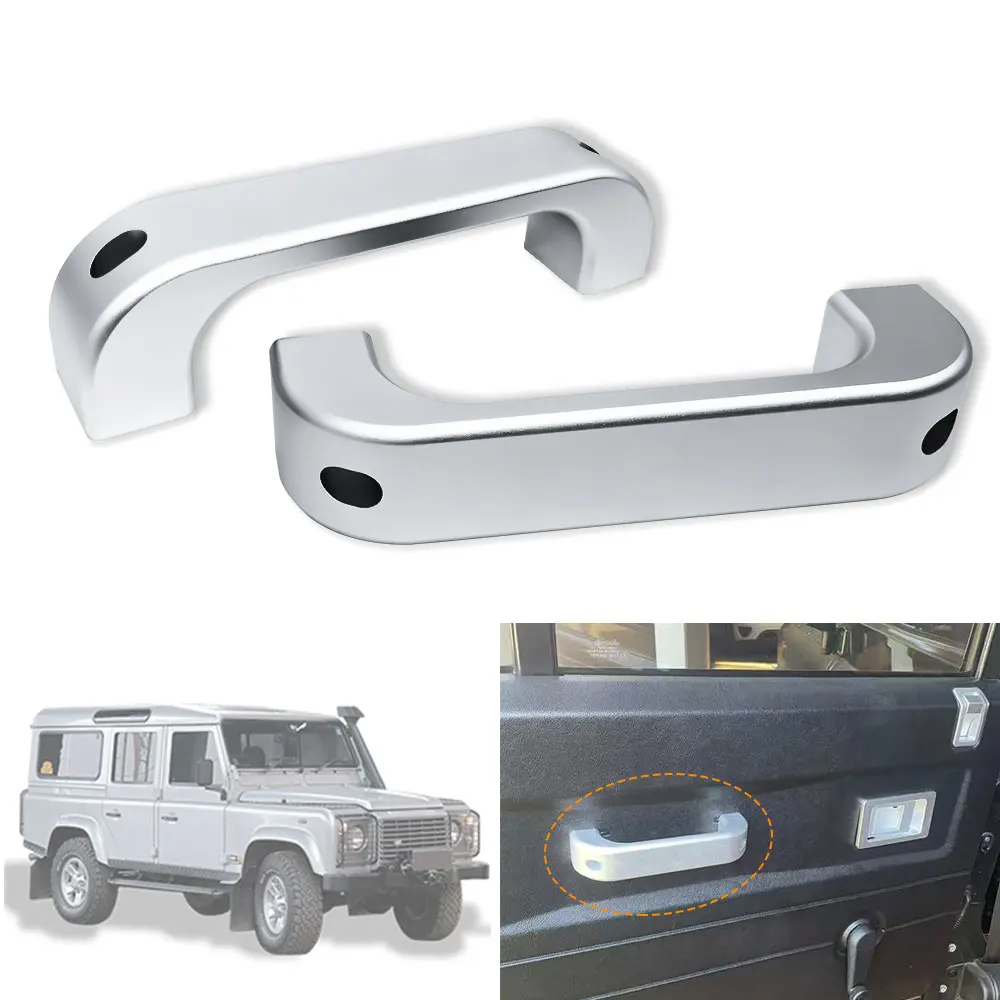 Car Interior Aluminum Alloy black Door Handle Trim for Land Rover Defender 110 90 2008 2009 2010 2011 2012 2013 2014 2015 2016