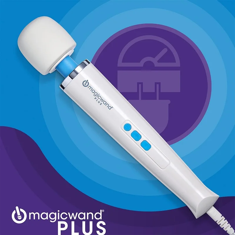 Authentic Magic Wand Massager plus Vibrator Variable-Speed with Flexible Neck Soft Silicone Head Muscle Relaxing Vibration