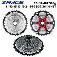 ZRACE Bicycle Cassette 12 Speed MTB / Gravel Bike Freewheel 11-50T / 11-52T Aluminum Alloy Bracket, 12s Cassette