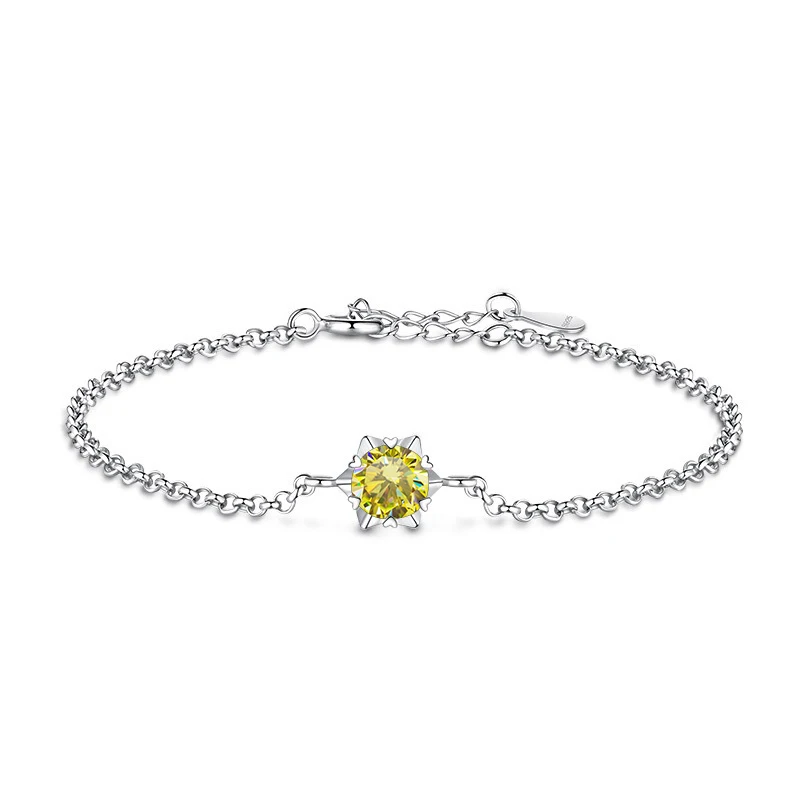 Butterflykiss Sterling Silver S925 1Carat Gemstone Bracelet For Women Passed Diamond Test With Certificate Luxury Jewelry Trendy