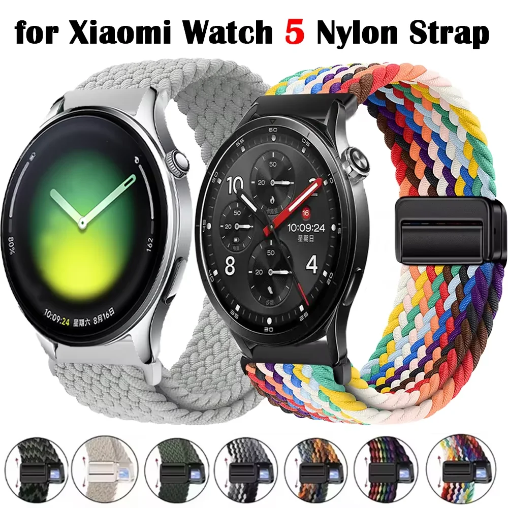 Нейлоновый ремешок 20 мм 22 мм для Xiaomi Watch 5 S5 S4 S3 S2, браслет для OPPO Watch S X3 X2, плетеный ремешок для Oneplus Watch Lite 3 2R