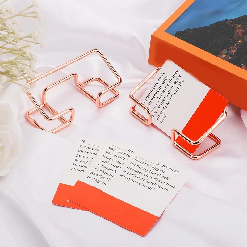 6PCS Business Card Holder Set Kit For Desk, Small Metal Business Card Holder Stand Kit For Office Desktop For Women And Men