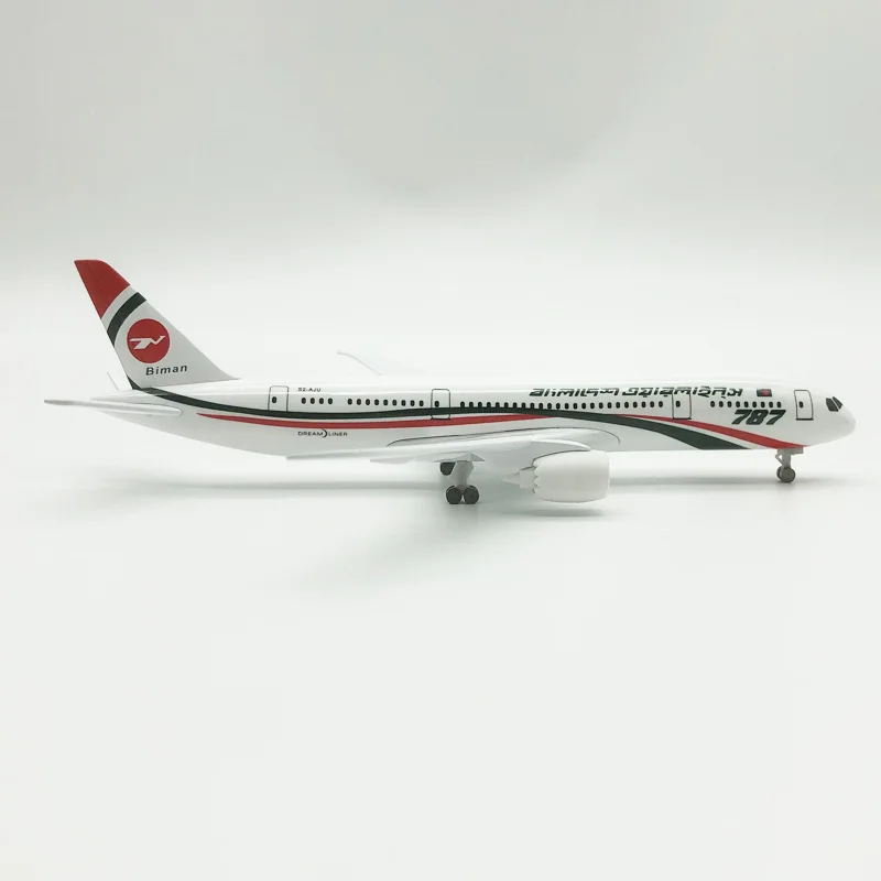 19cm Air BANGLADESH Airlines B787 Boeing 787 Aircraft Diecast Airplane Model Plane Aircraft with Wheels Landing Gears Aeroplane