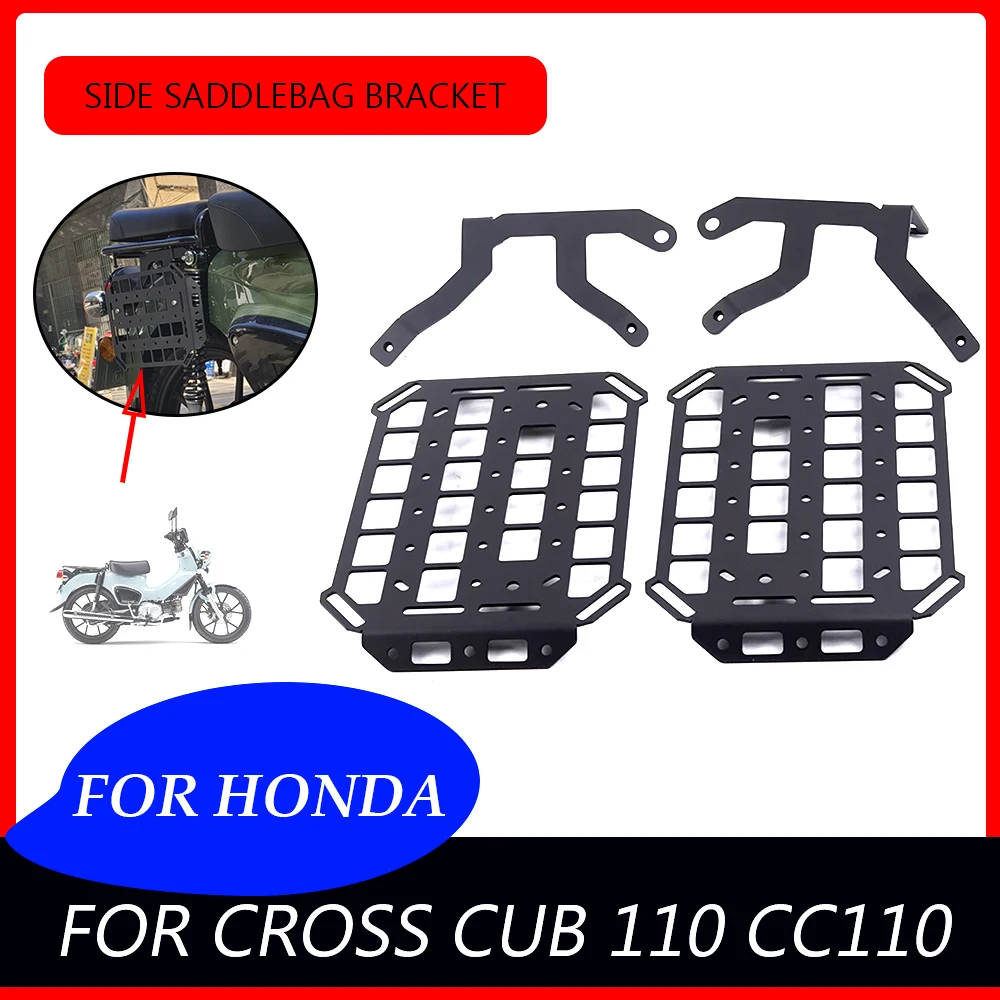 

Motorcycle Accessories For Honda Cross Cub 110 CC 110 CC110 110CC Side Bag Holder Travel Bracket Duffle Luggage Rack Black Kit