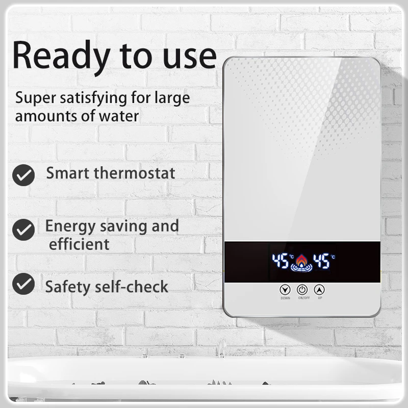 電気タンクレスインスタント給湯器 220V 7000 ワット ABS プラスチックポータブル間欠泉家庭用サロンスパホテルのバスルーム家庭用ショップ