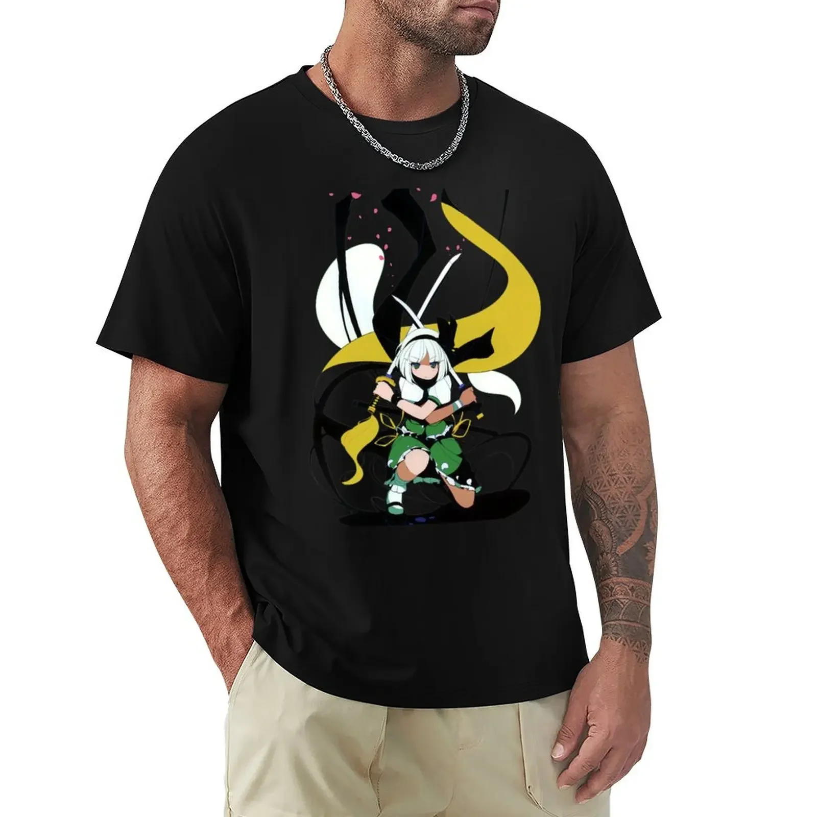 

Touhou Project - Youmu Konpaku T-Shirt kawaii clothes anime figures customs design your own black t-shirts for men