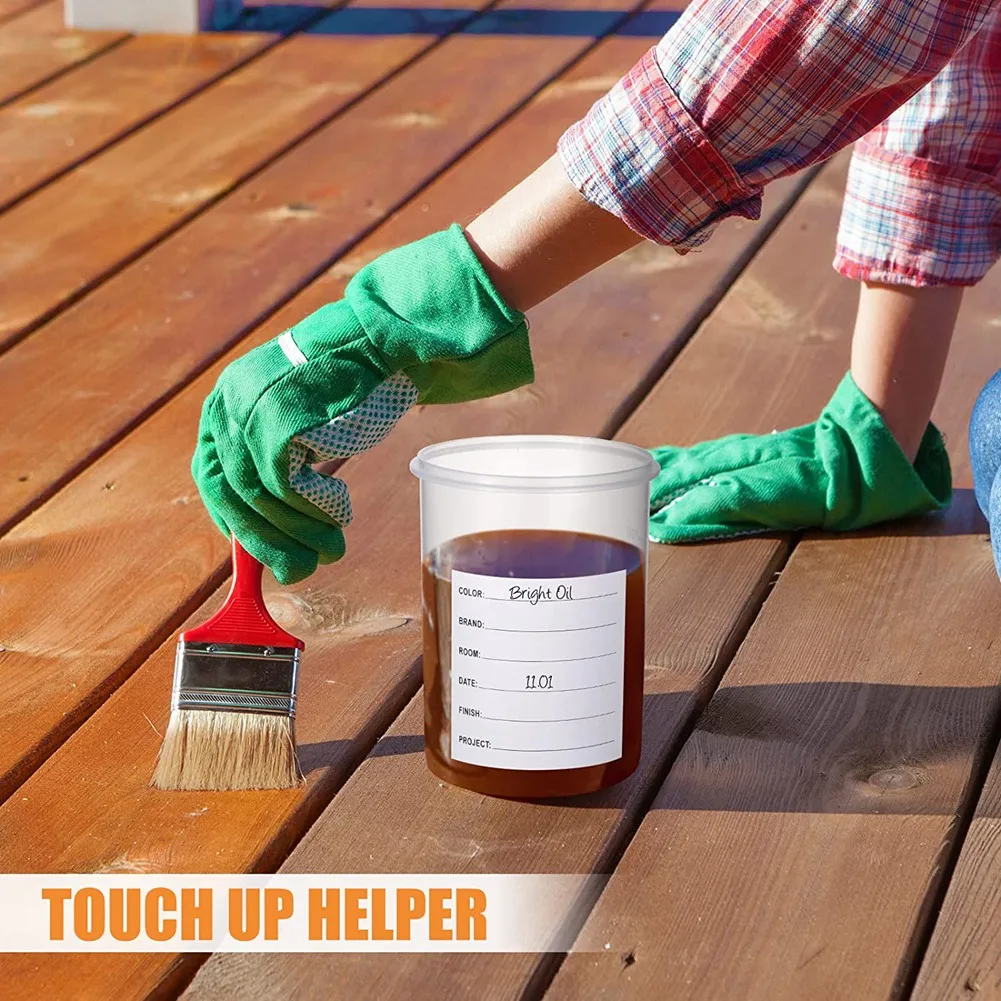 

8 Sets Paint Container with Stainless Steel Mixing Ball Touch Up Paint Storage Cups for Repainting Leftover Paint,1000Ml