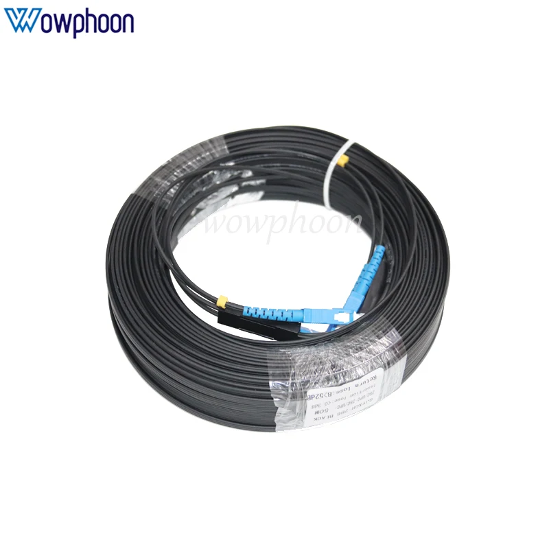 SC UPC Fiber Drop Cable, Outdoor Patch Cable, 3 Steel Wire, 2 Core, 10m, 30m, 50m, 100m, 200m FTTH Drop Cable