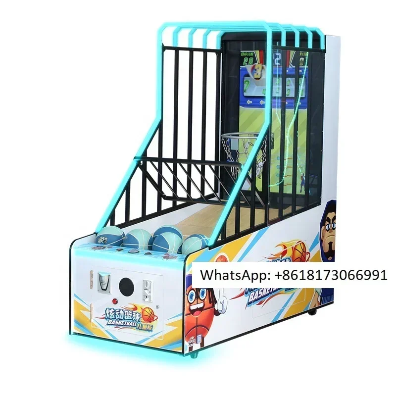 Coin operated arcade basket shooting basketball game LED children's indoor basketball game machine