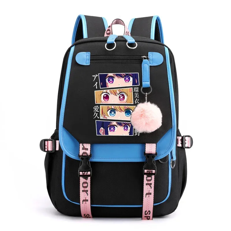 Nieuwe Hot OSHI NO KO Patroon Rugzak Outdoor Straat Anime USB Rugzak Rits Hoge Kwaliteit Anime Rugzak Laptop Rugzakken