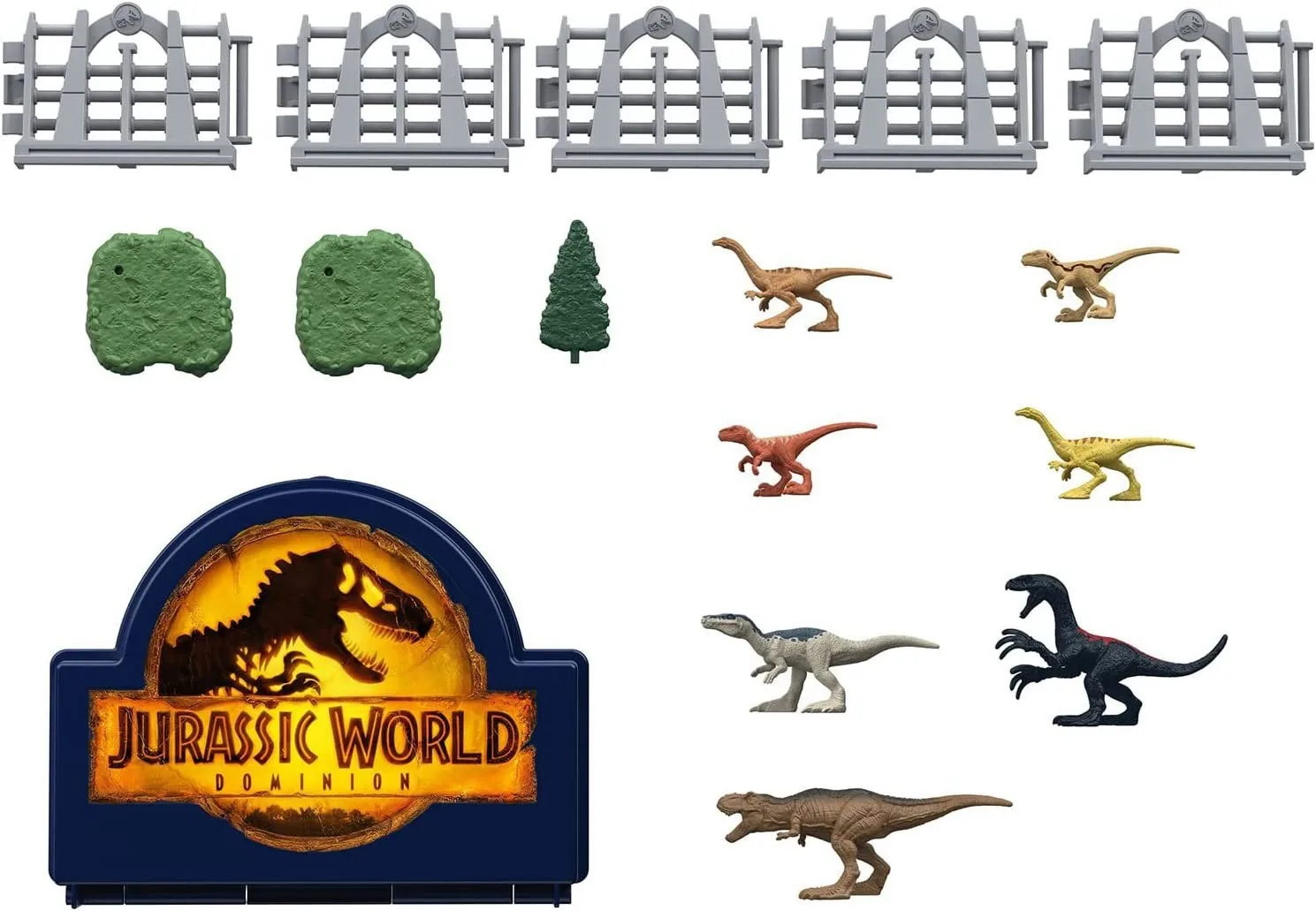 Original Mattel Jurassic World Dinosaur Action Figure Dominion MINIS Anime on-the-go Dinosaur Danger Set Educational Toy for Boy