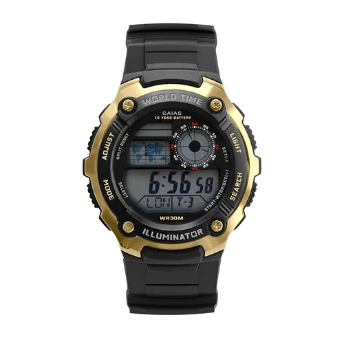Imagen 2 del producto Reloj de choque Original, reloj electrónico deportivo unisex, función completa, pantalla LED, aleación, hora mundial, serie de roble