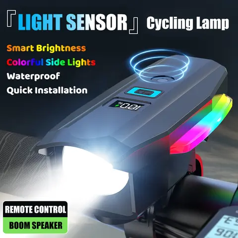 Light Sensation Bike Light LED Bicycle Headlight Super Bright Bicycle Front Light Type-C Rechargeable Road Mountain Bike Lamp