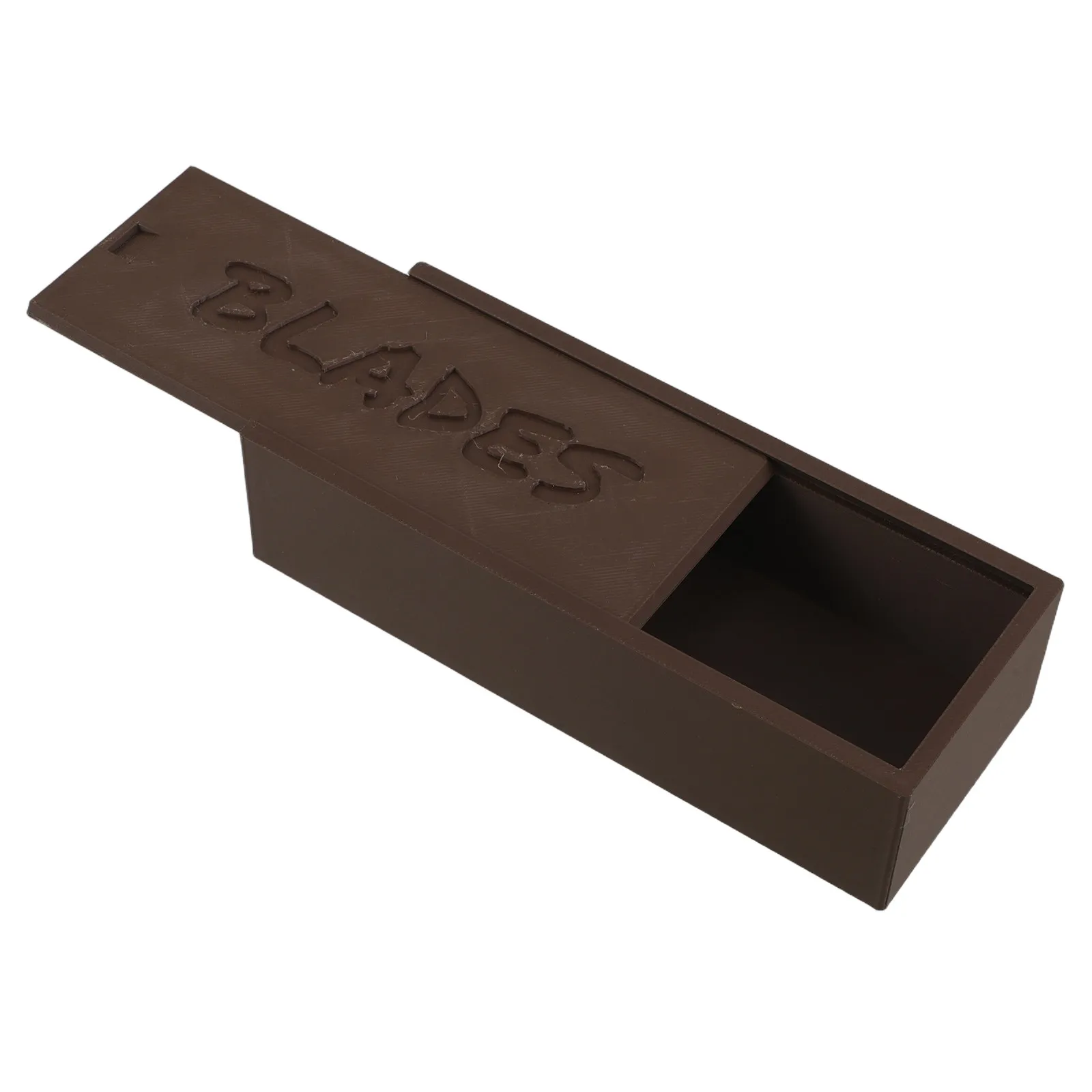 Brown Plastic Double Compartment Blade Organizer Box for Clipper Shaver Blade Storage Home Barber Bathroom Case