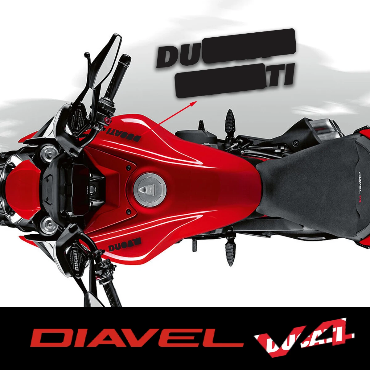 Suitable for Ducati DIAVEL V4 stickers fuel tank letter stickers waterproof modification films