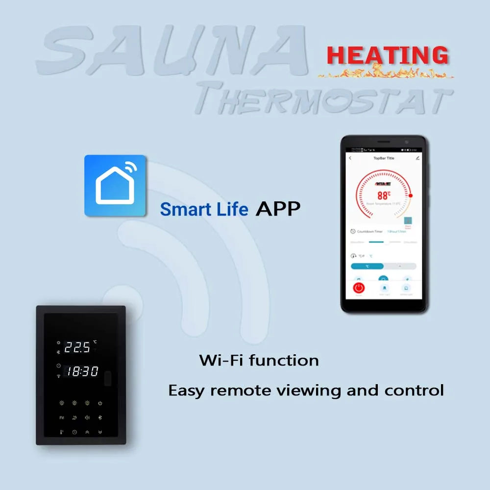 

Multifunctional sauna thermostat sweat steaming room sauna furnace external control temperature controller TUYA WIFI 110-240VAC